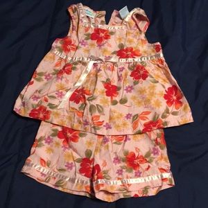 Girls floral tank and shorts